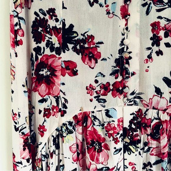 En Creme Urban Rose Floral Button Front Maxi Skirt Size M EUC - Picture 9 of 12